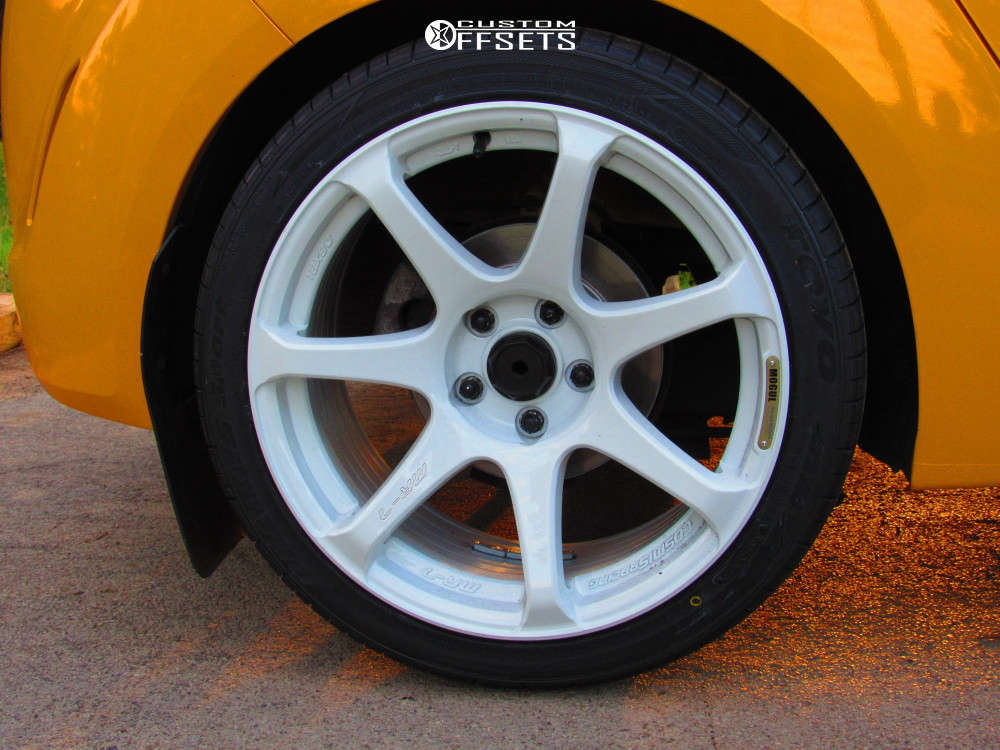 2014 Hyundai Veloster with 18x9 25 Cosmis Racing Mr7 and 235/40R18 Toyo