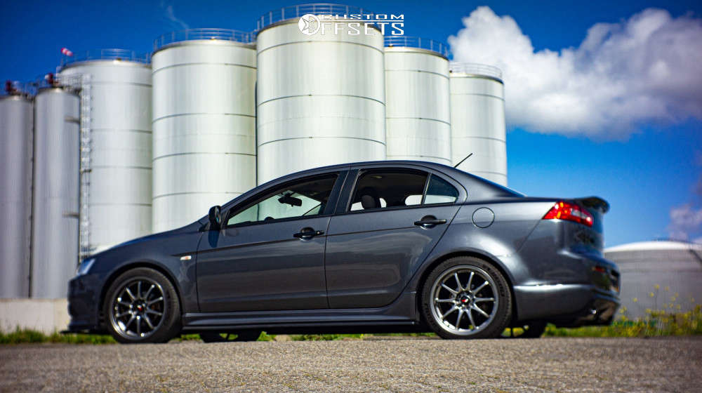 2010 Mitsubishi Lancer with 18x8 35 Japan Racing Jr5 and 225/40R18