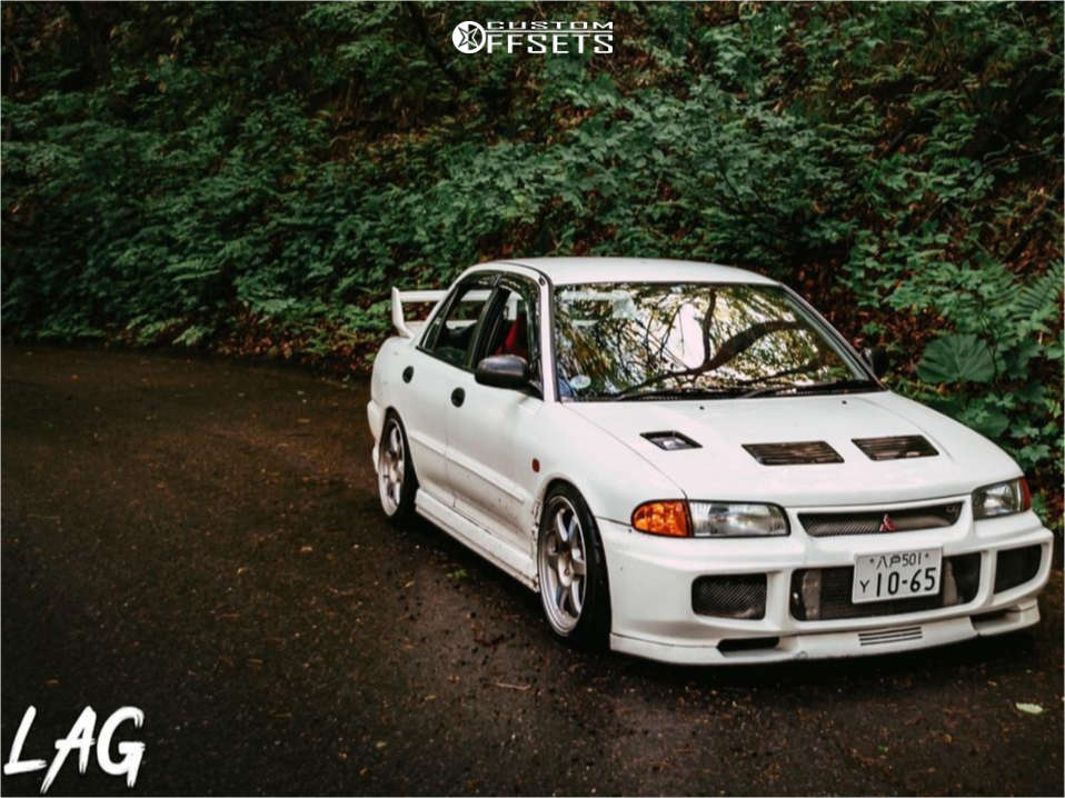 1993 Mitsubishi Mirage with 17x8 35 Rays Engineering Te37 and 205