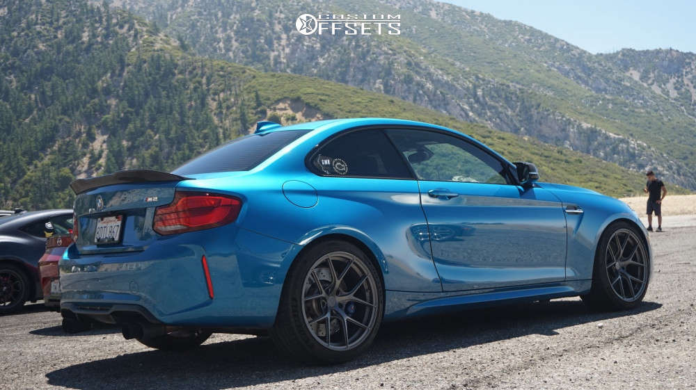 2018 BMW M2 with 19x9.5 22 Titan7 Ts5 and 255/35R19 Michelin Pilot