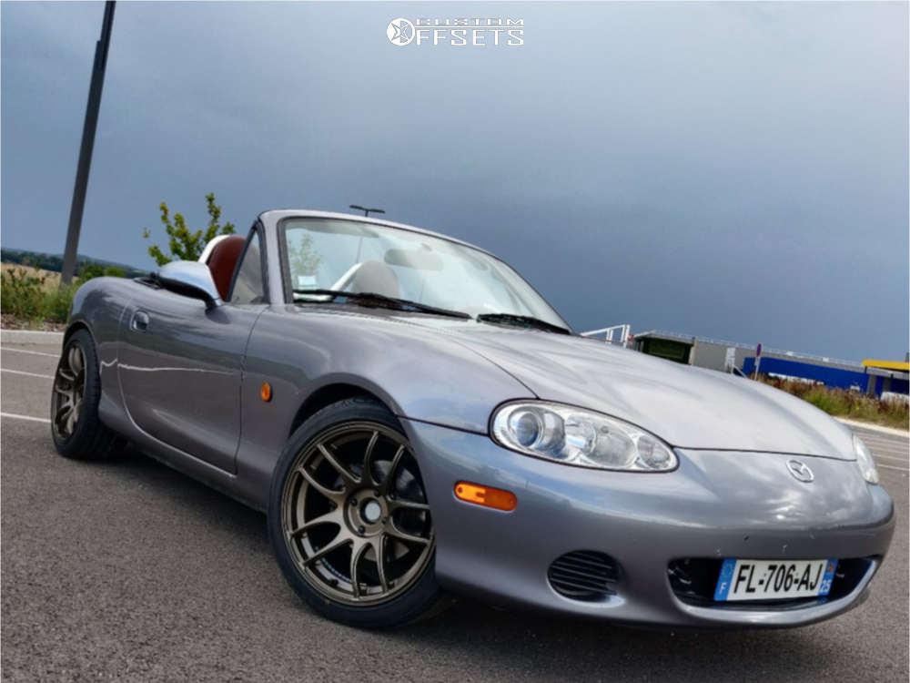 2002 Mazda MX-5 Miata with 16x8 20 Japan Racing Jr29 and 215/40R16