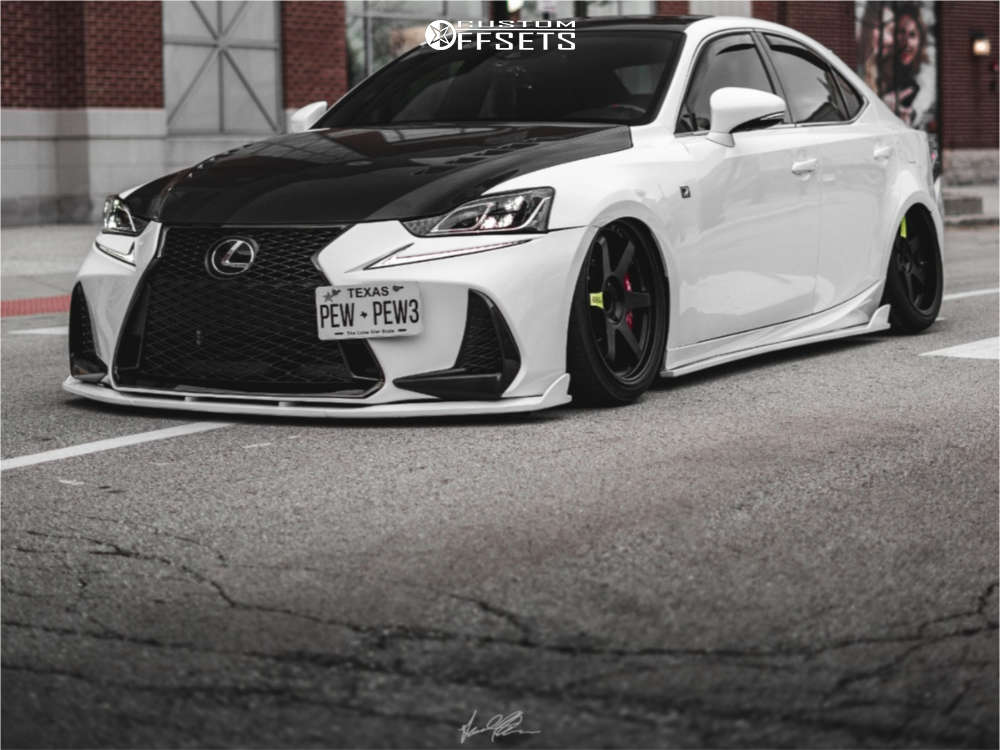 2017 Lexus IS350 with 19x9.5 34 Volk Te37sl Black Edition Ii and 255