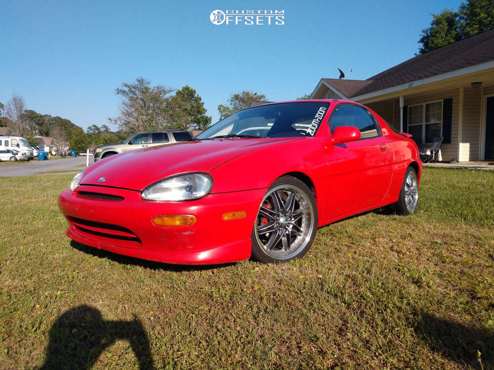 1993 Mazda MX-3 with 17x7 41 Tenzo R Shu-4 and 205/40R17 Kumho