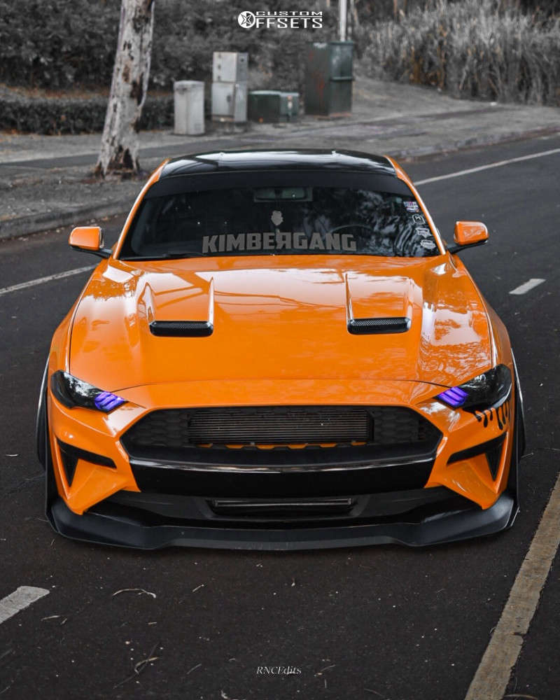 2018 Ford Mustang with 18x11 2 Work VS KF and 245/35R18 Toyo Tires