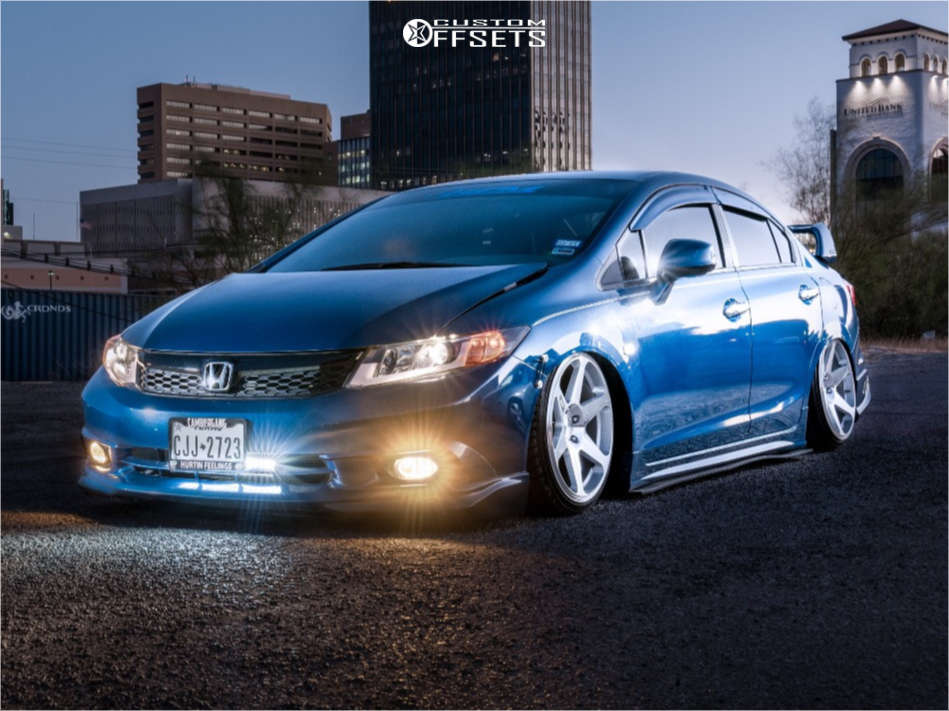 2012 Honda Civic with 18x8.5 35 AVID1 AV38 and 215/35R18 Black