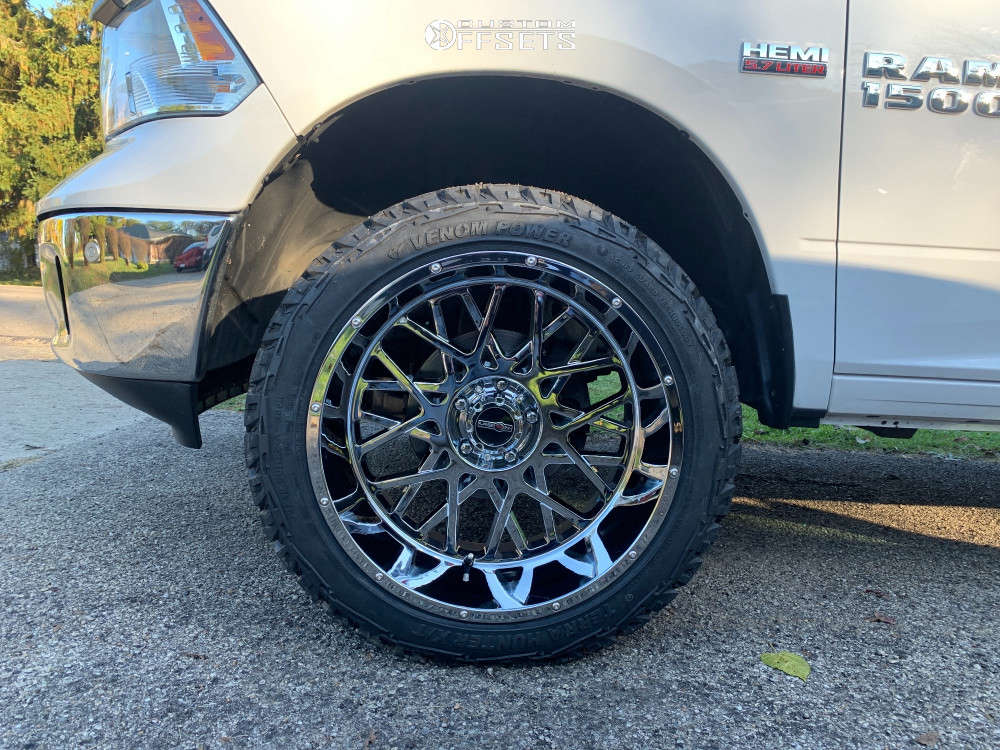 Vision Rocker Chrome 2014 Ram 1500 with 22x12 -51 Vision Rocker and 33/12.5R22 Venom Power ...
