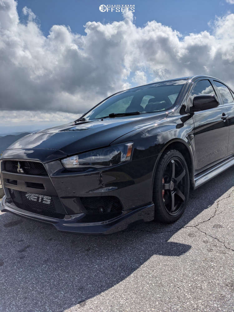2010 Mitsubishi Lancer with 18x8.5 35 Enkei Kojin and 245