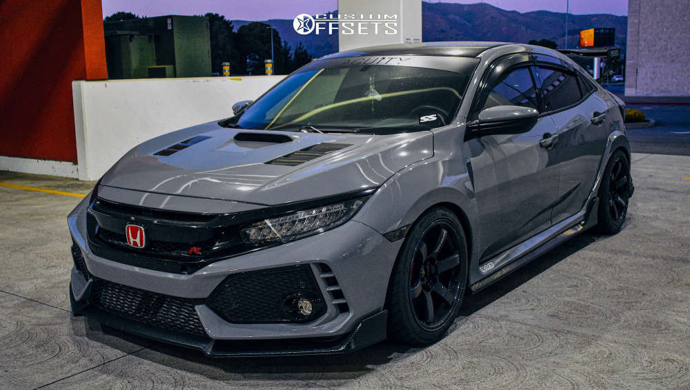 Type R Volk 2019 Honda Civic with 18x10 40 Volk Te37 Saga and 265/35R18 Hankook ...