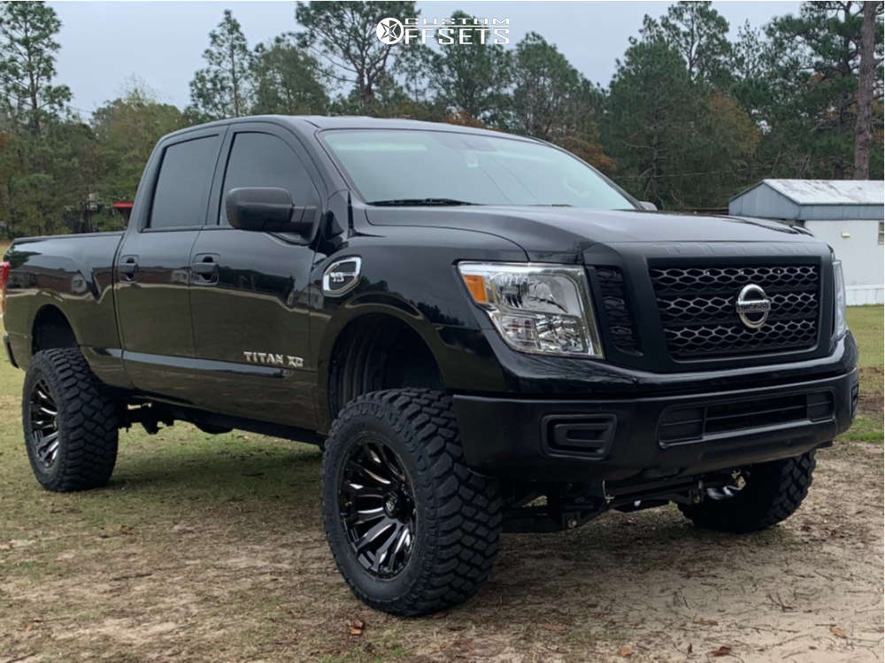 2017 Nissan Titan XD with 20x10 -18 Fuel Blitz and 35/12.5R20