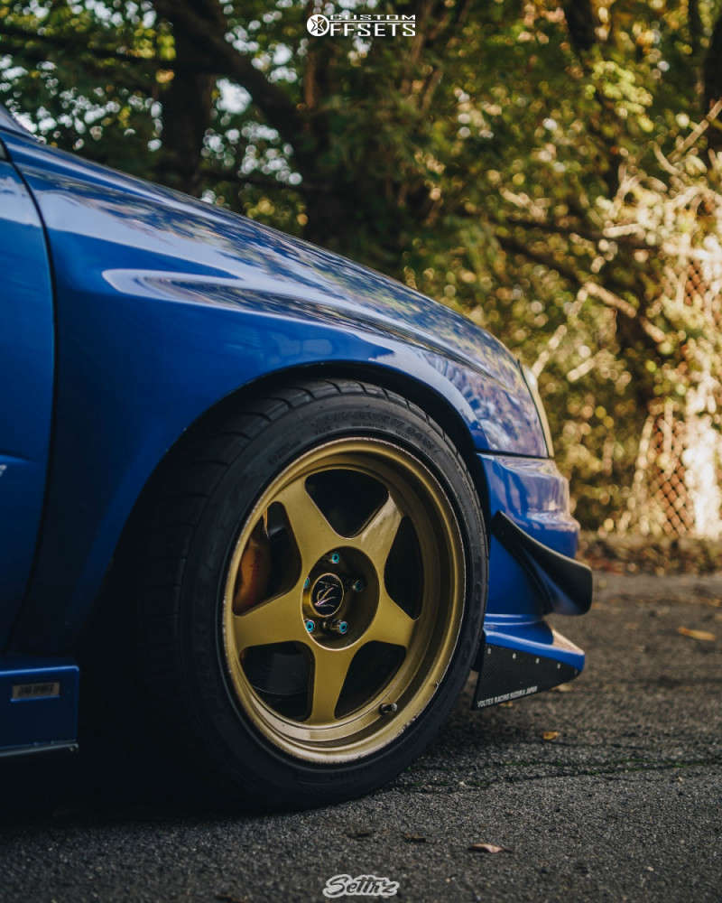 2004 Subaru WRX STI with 17x9.5 18 Desmond Regamaster and 255/45R17 ...