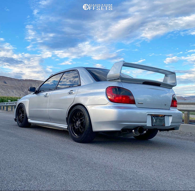 2002 Subaru WRX with 17x8 45 Enkei Rpf1 and 225/45R17 Federal SS595 and ...