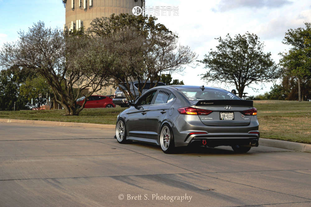 2018 Hyundai Elantra with 18x9 35 Enkei Rpf1 and 225/40R18 Hankook