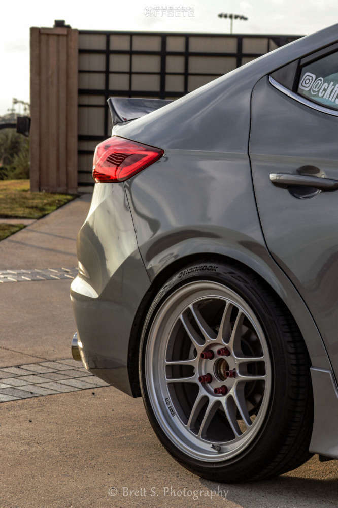 2018 Hyundai Elantra with 18x9 35 Enkei Rpf1 and 225/40R18 Hankook