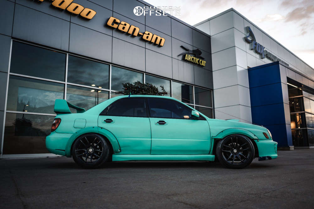 2002 Subaru WRX with 18x10.5 30 ESR Sr08 and 265/35R18 Kenda Kr20