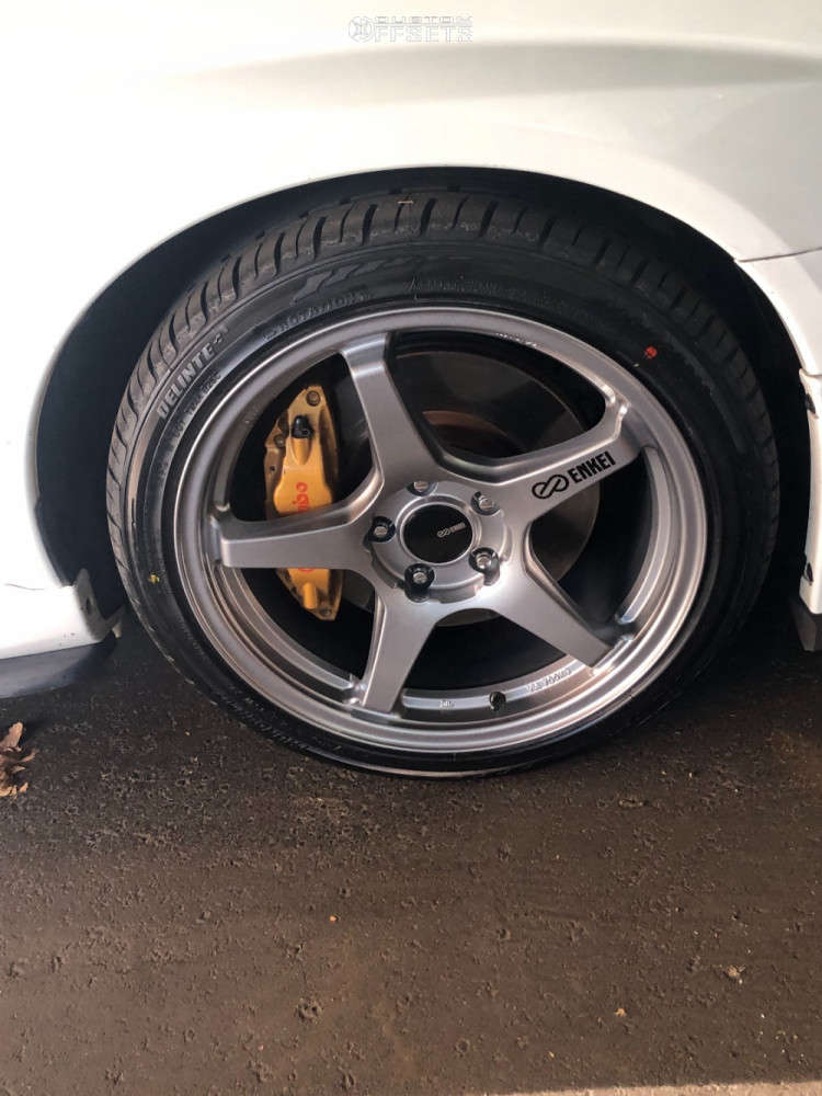 2005 Subaru WRX STI with 18x8.5 38 Enkei Ts-5 and 235/40R18 Delinte Dh2 ...