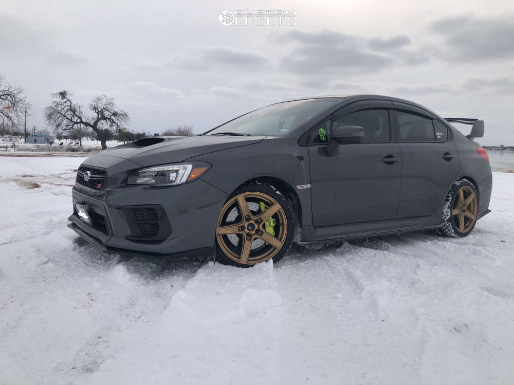 2020 Subaru WRX STI with 18x9.5 38 Option Lab R555 and 255/35R18 ...