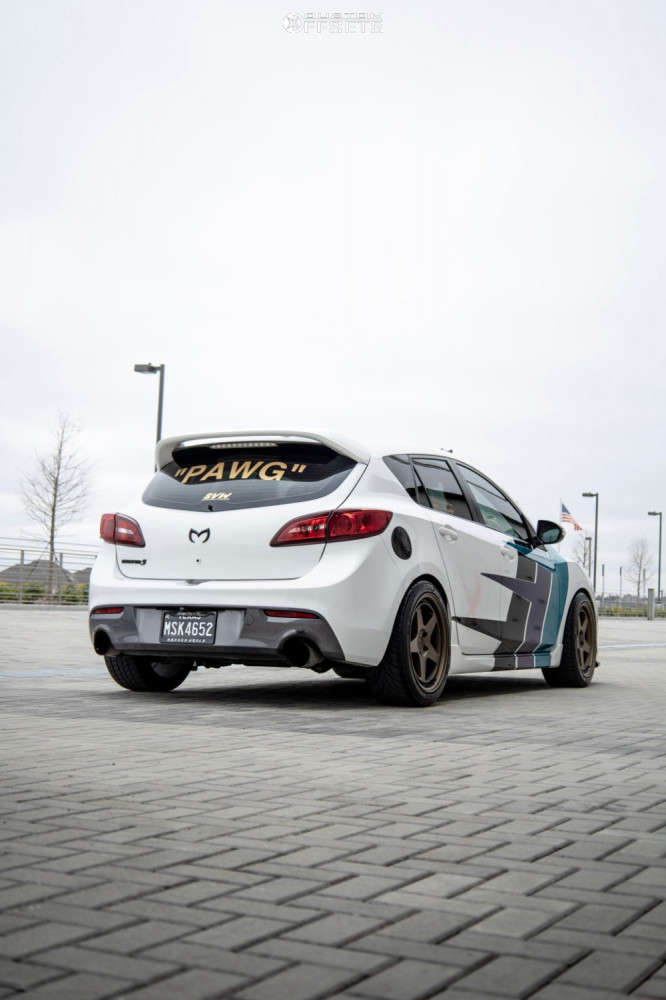 2013 Mazda 3 with 18x9 35 Kansei Knp and 245/45R18 Federal 595 Rs