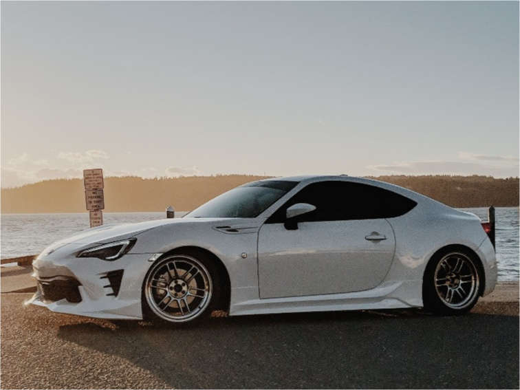 2017 Toyota 86 with 18x9.5 38 Enkei RPF1 and 245/35R18 Continental
