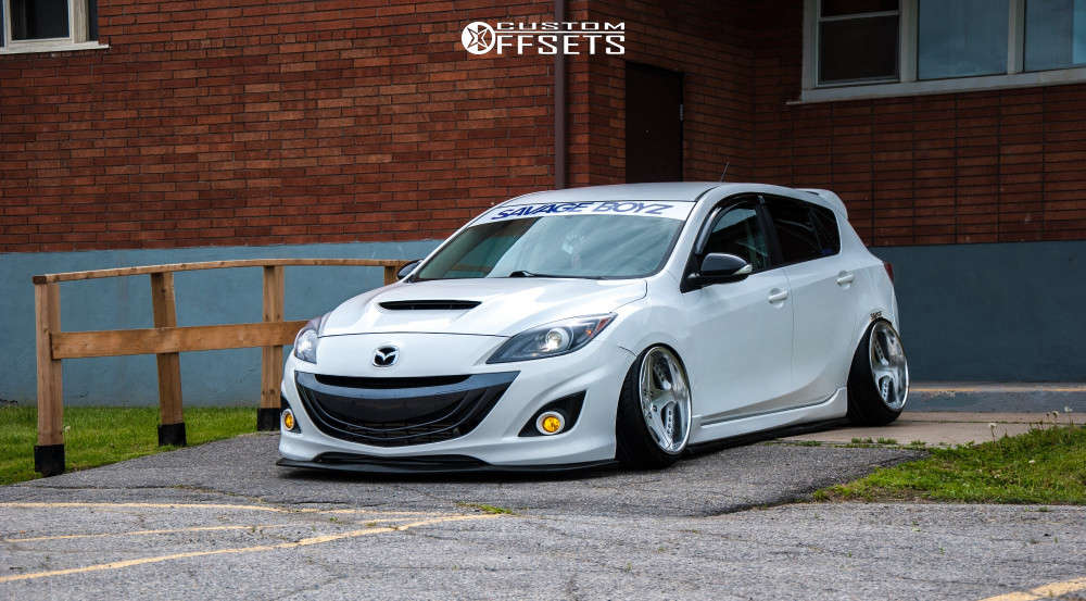 2013 Mazda MazdaSpeed3 with 18x11 5 Leon Hardiritt Bugel and 225