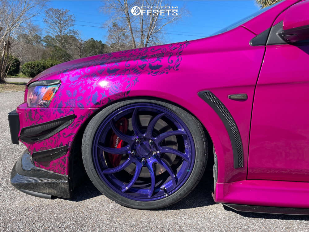 2013 Mitsubishi Lancer with 18x9.5 22 Anovia Night and 255/35R18 ...