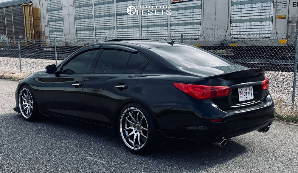 2014 INFINITI Q50 with 19x9.5 22 ESR CS11 and 245/40R19 Delinte D7