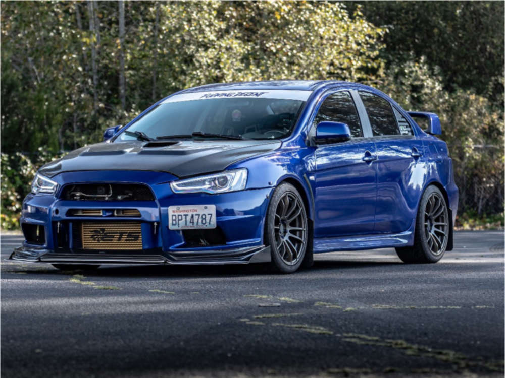 2010 Mitsubishi Lancer with 18x9.5 22 AVID1 AV20 and 265