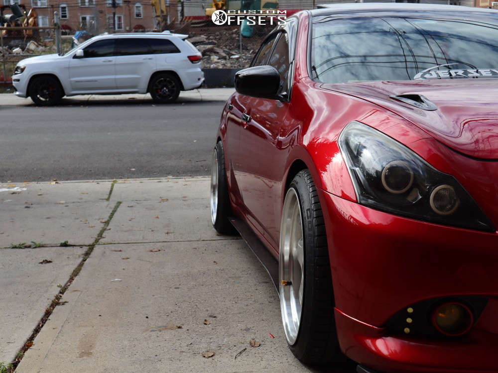2011 INFINITI G37 with 19x10.5 22 ESR Sr06 and 255/35R19 Continental