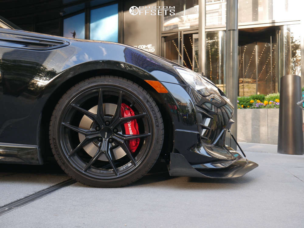 2019 Toyota 86 with 18x8 45 Enkei Tsrx and 225/45R18 Michelin Pilot Sport and Lowering Springs