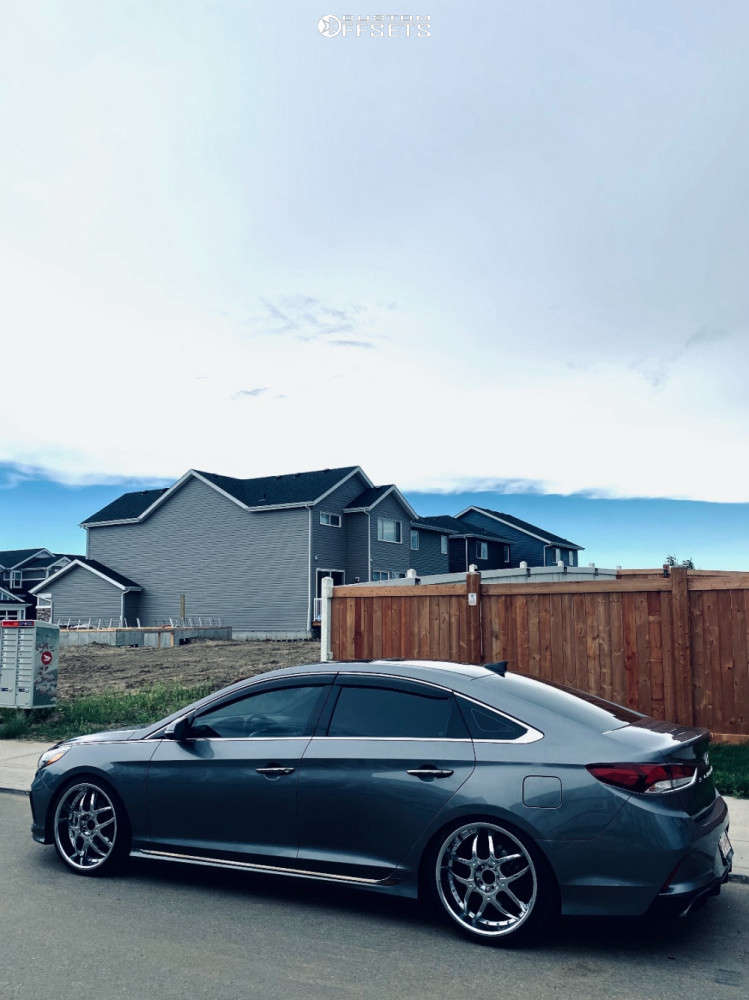2018 Hyundai Sonata with 20x8.5 38 DIP Bionic and 225/35R20 Zenna Argus ...