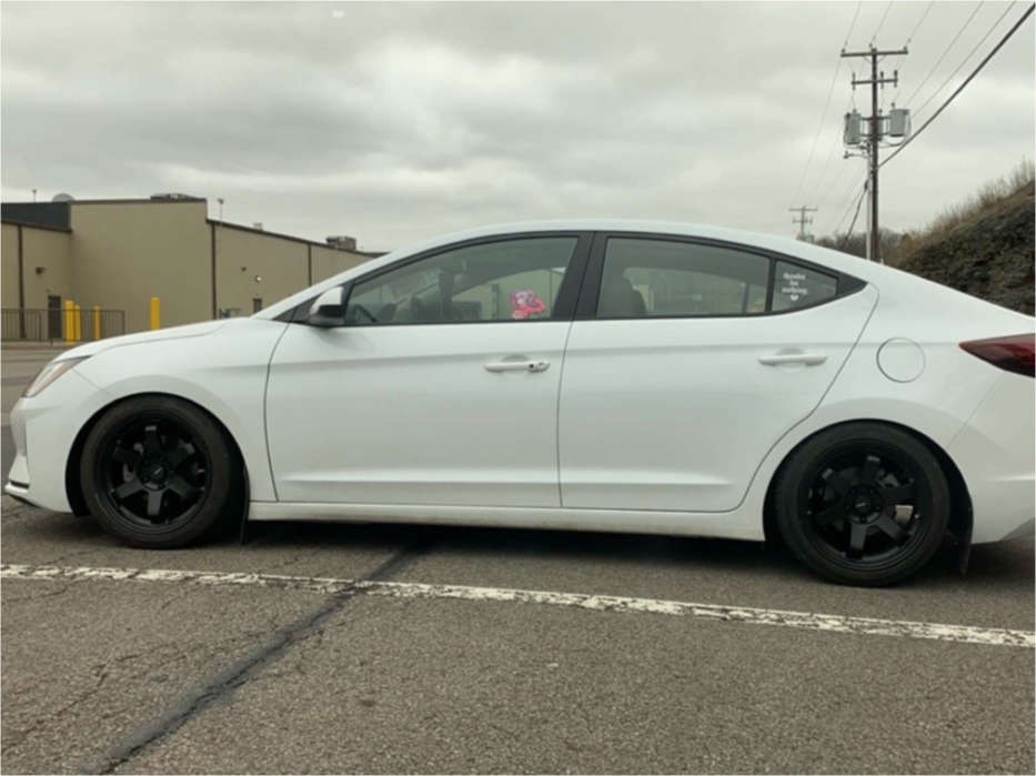 2020 Hyundai Elantra with 17x8 35 AVID1 AV6 and 215/45R17 Hankook