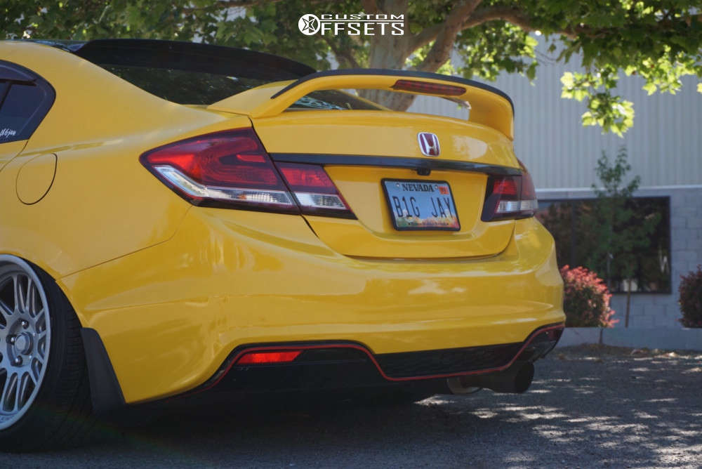 2013 Honda Civic with 18x9.5 10 Cosmis Racing Xt206r and 215/40R18