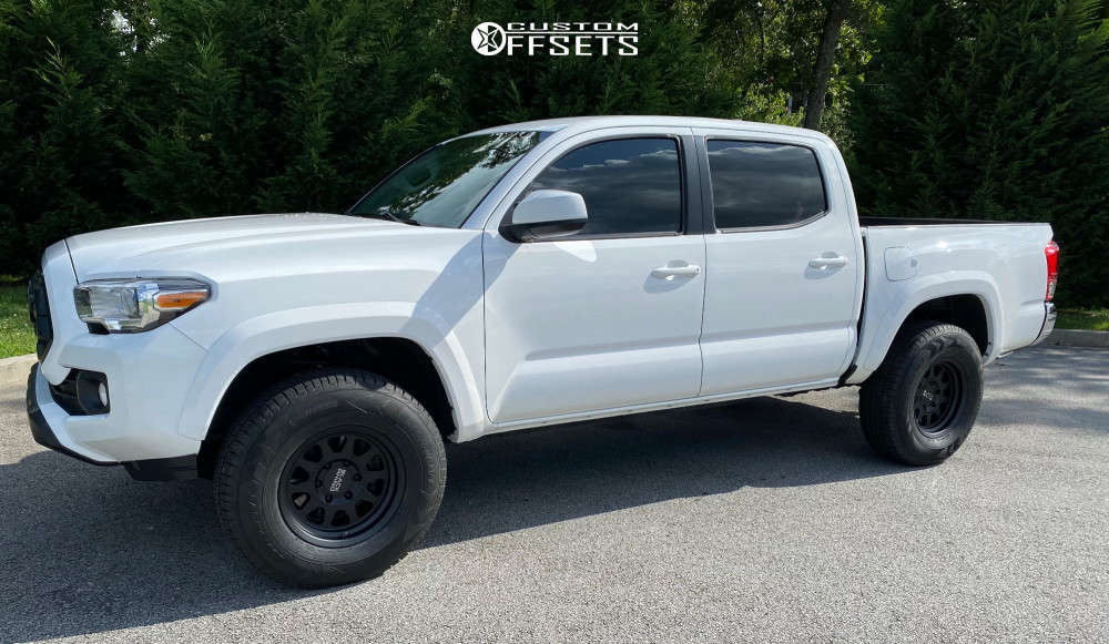 2017 Toyota Tacoma with 16x8 -10 Black Rhino Stadium and 265/75R16