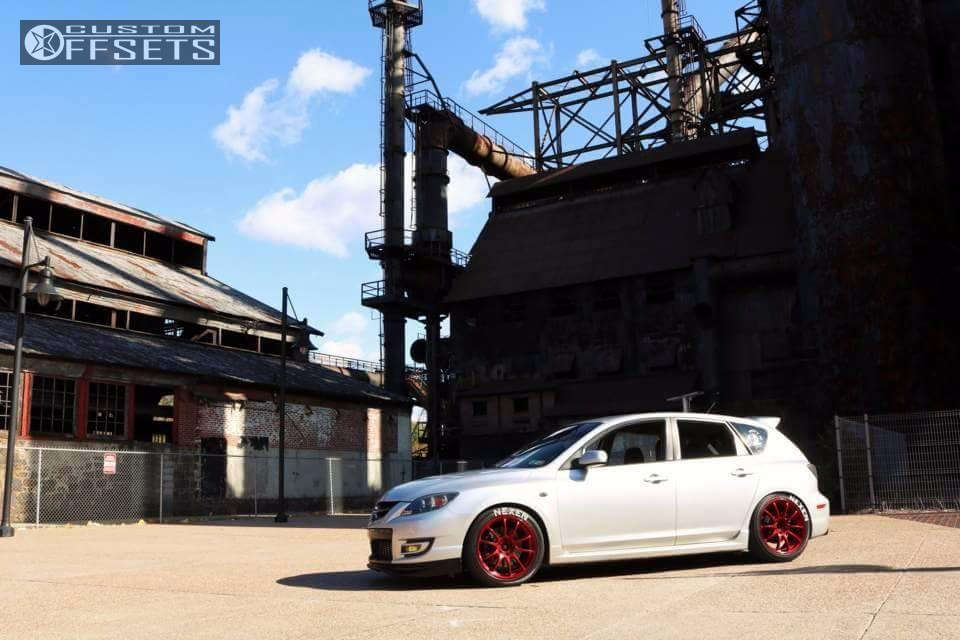 2007 Mazda 3 with 17x8.5 35 Advan RZ and 225/45R17 Nexen Cp672 and