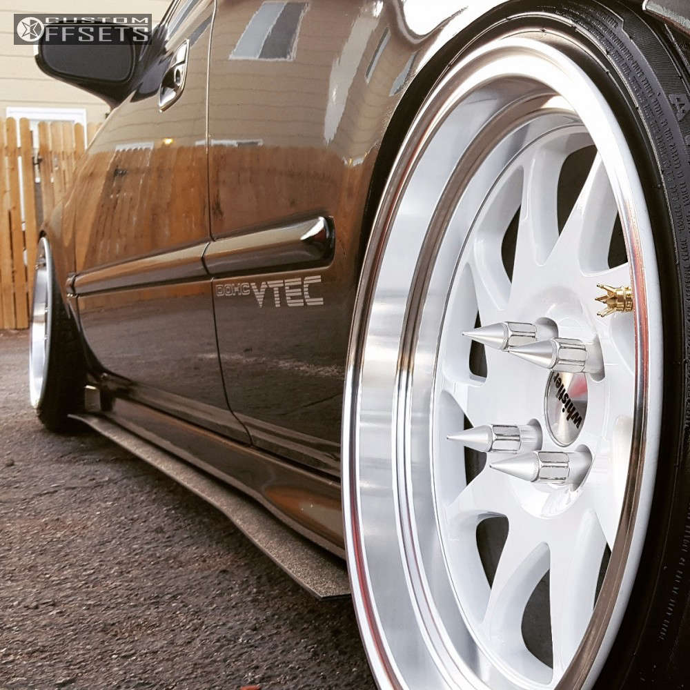 1999 Honda Civic with 16x9 15 Whistler KR7 and 195/45R16 Achilles