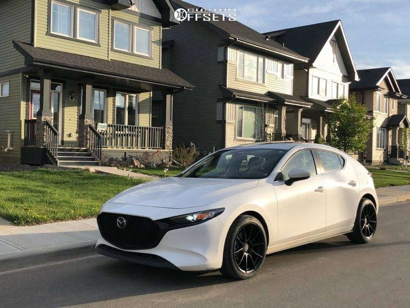 2019 Mazda 3 Sport with 18x8.5 35 AVID1 AV21 and 235/40R18 Falken