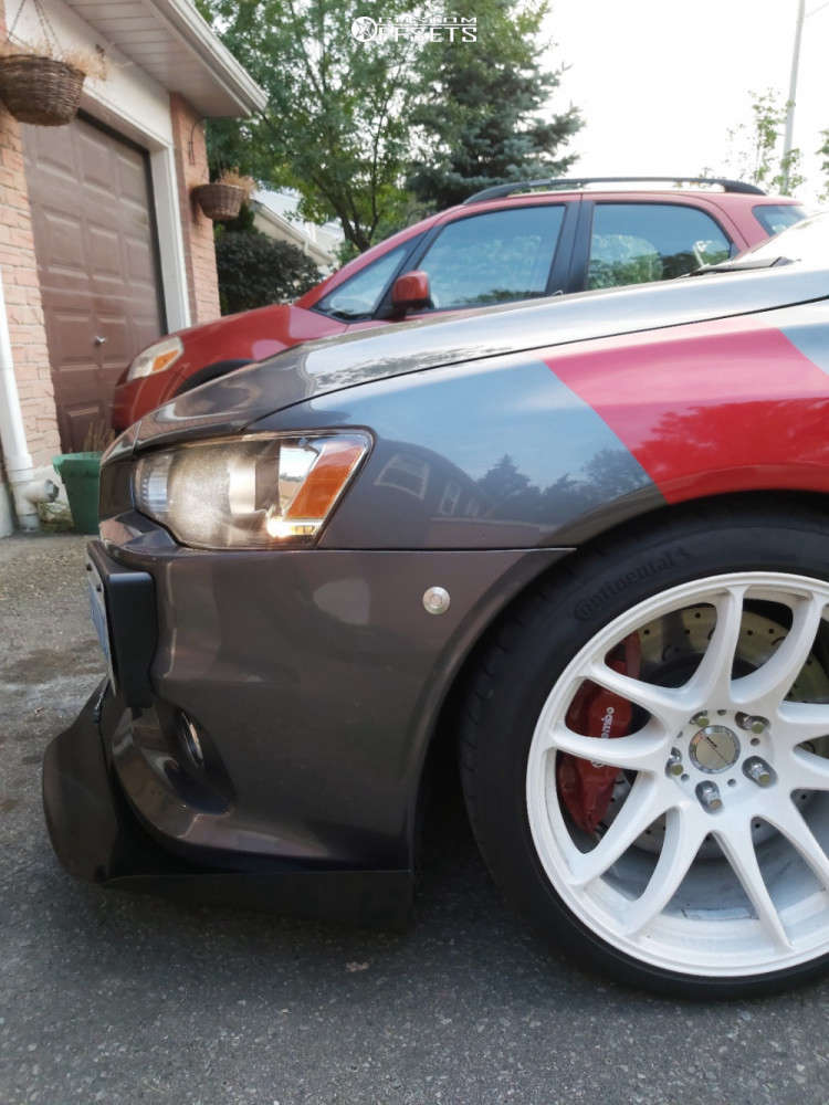 2008 Mitsubishi Lancer with 18x10.5 22 Work Emotion Cr Kiwami and