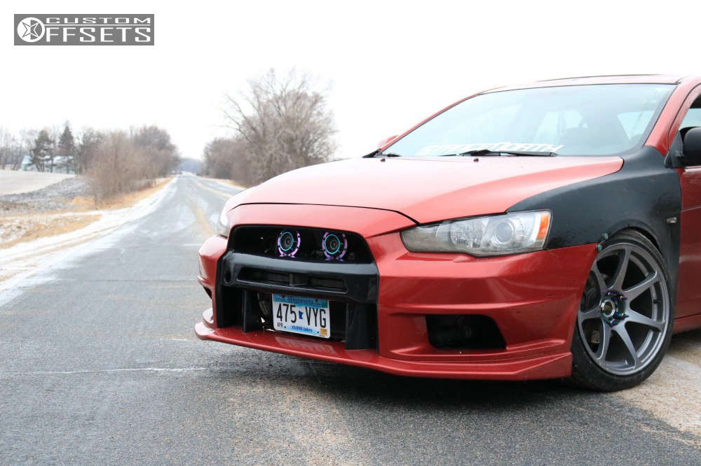 2008 Mitsubishi Lancer with 18x9.5 15 MB Wheels Battle and 225/40R18 ...