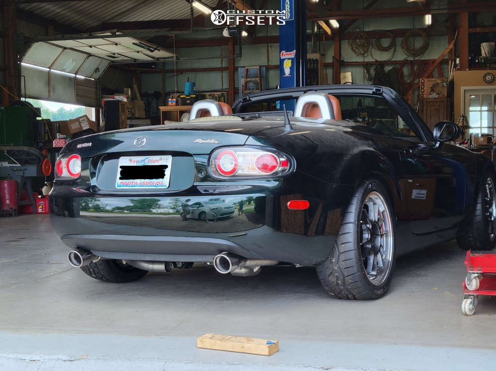 2007 Mazda MX5 Miata with 17x8 45 Konig Hypergram and 235/40R17 Falken