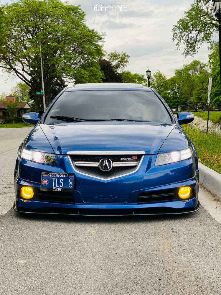 2008 Acura TL with 18x9.5 15 Enkei Rpf1 and 225/40R18 Nankang Ns25 and Air Suspension Custom
