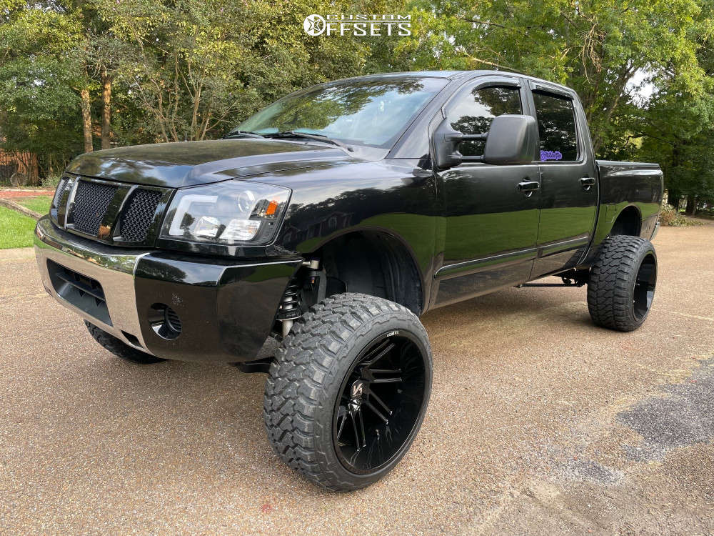 1 2006 Titan Nissan Rough Country Suspension Lift 75in Arkon Off Road Davinci Black