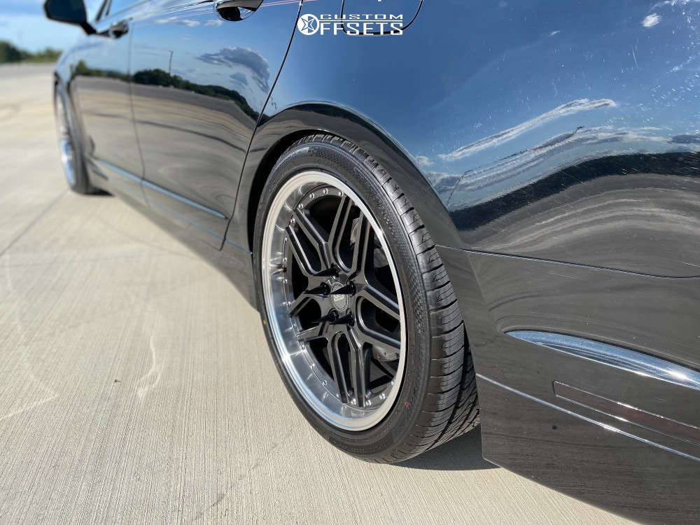 2016 Lincoln MKZ with 19x8.5 30 ESR Cs15 and 245/40R19 Vercelli Strada Ii and Lowering Springs