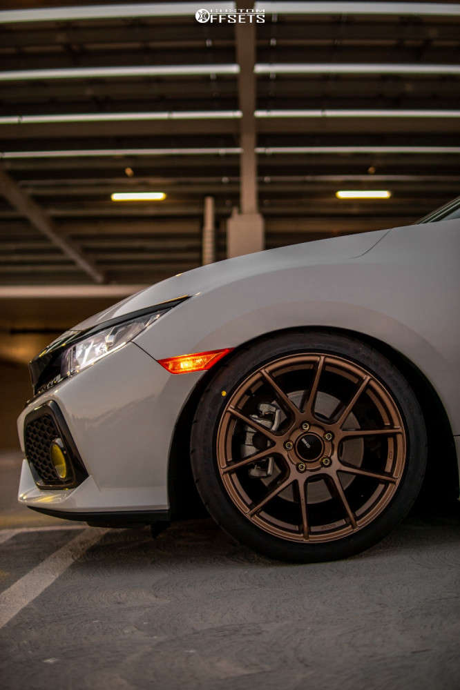 2019 Honda Civic with 19x9.5 38 Enkei Tsv and 255/35R19 Firestone