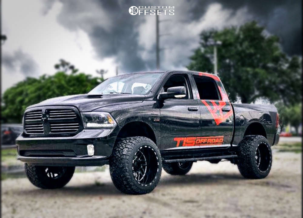 2018 Ram 1500 with 22x14 -76 TIS 544BM and 325/50R22 Nitto Ridge ...
