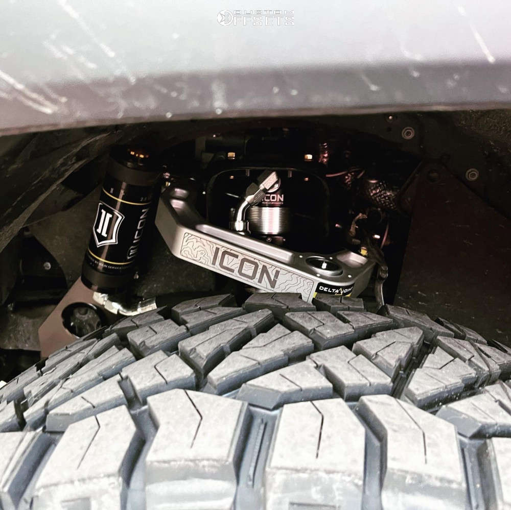 2021 Toyota with 17x8.5 0 Icon Alpha and 33/8.5R17 Nitto Ridge