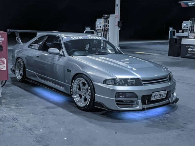 1996 Nissan Skyline with 18x9.5 12 Whistler Sk5 and 265