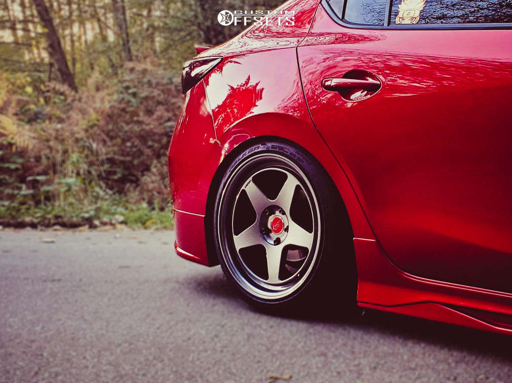 2015 Mazda 3 with 18x9 35 Kansei Knp and 225/40R18 Falken Azenis