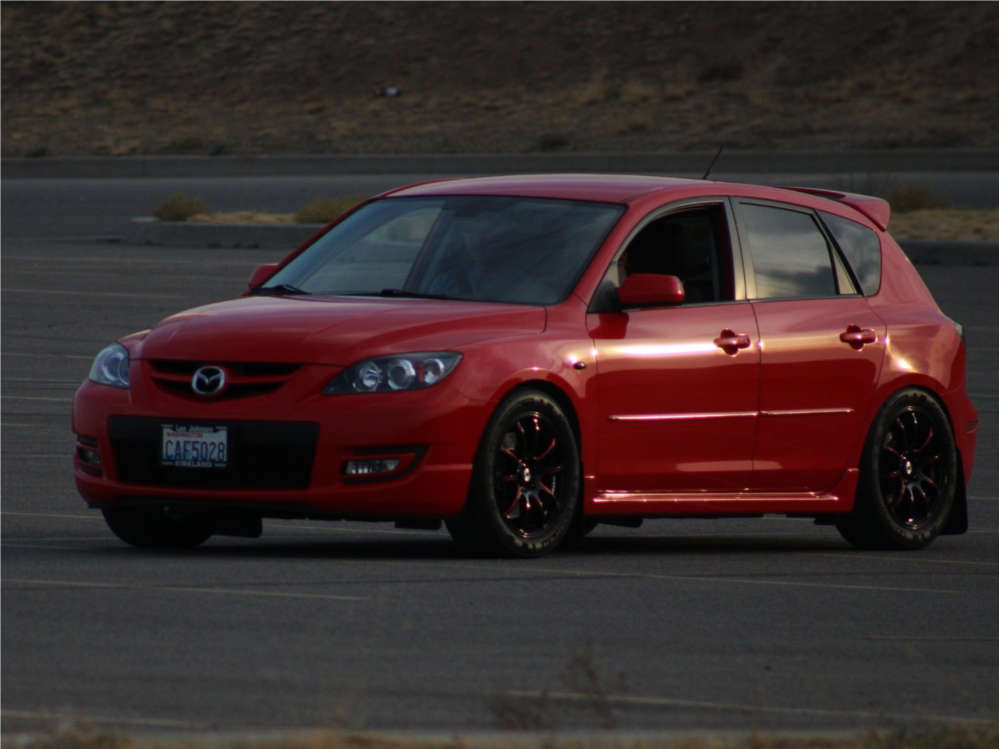 2008 Mazda 3 with 17x8 45 Konig Afterburner and 225/50R17 Cooper