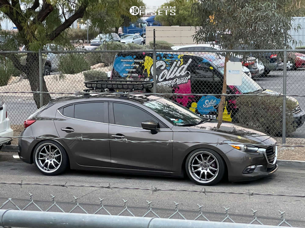 2017 Mazda 3 with 18x9.5 35 Aodhan Ds02 and 225/40R18 Yokohama