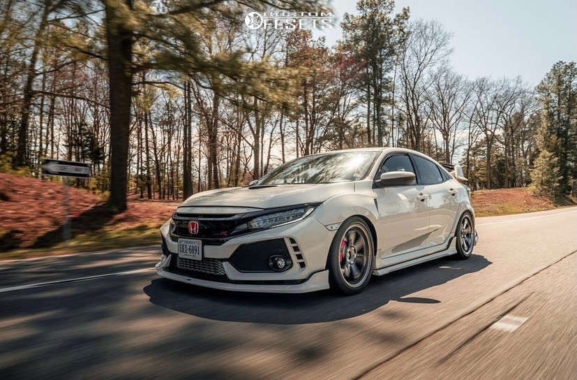 2018 Honda Civic with 18x9.5 35 Volk Te37sl and 245/35R18 Michelin 