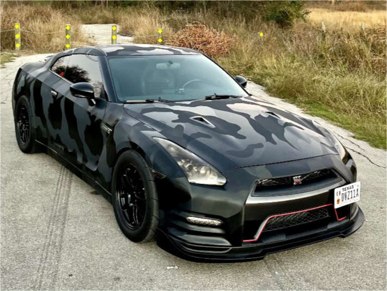 2012 Nissan GT-R with 18x9.5 15 Enkei Pf01 and 275/45R18